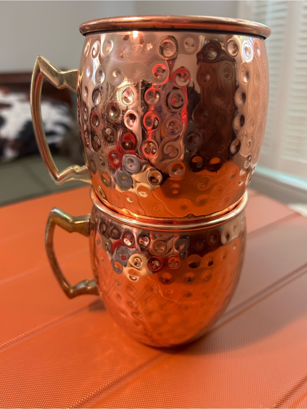 Hammered Copper Moscow Mule Mugs - Set of 2 - Picture 1 of 5